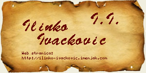 Ilinko Ivačković vizit kartica